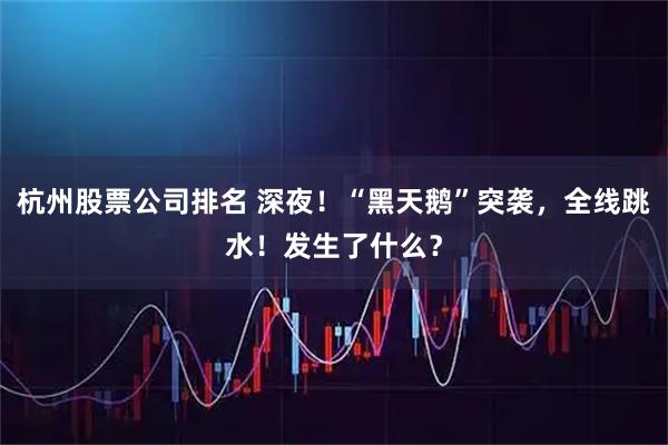 杭州股票公司排名 深夜！“黑天鹅”突袭，全线跳水！发生了什么？